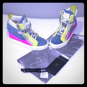 Giuseppe Zanotti "Ares" denim patchwork sneaker